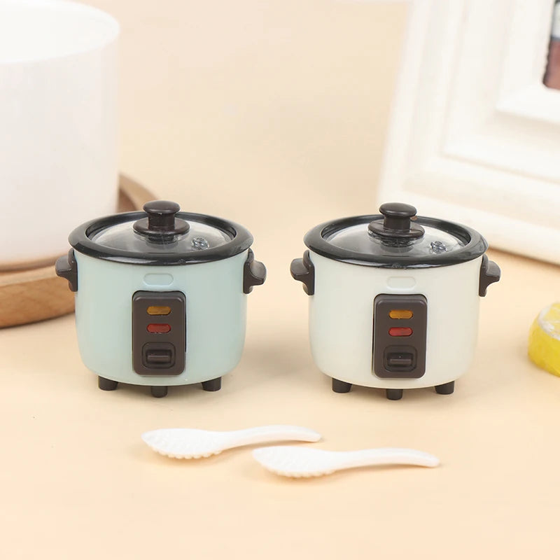 1 12 Miniature Dollhouse Rice Cooker Spoon Kitchen Model Kitchenware Qme