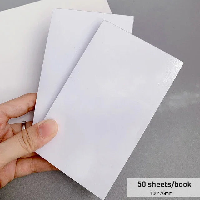 50pcs Disposable Tinting Glue Paper Tearable Nail Toning Palettes Nail Polish Color Mixing Tray Waterproof Paper Display Board Qme Large-100mm x 76mm