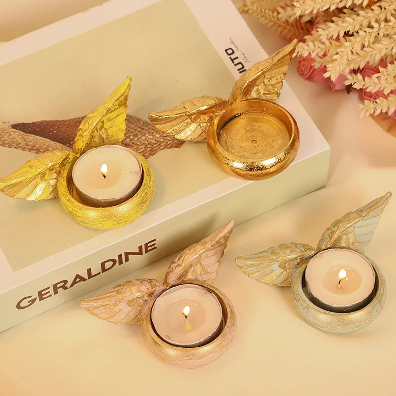 Retro Angel Wing Resin Candle Cup Classic Home Decoration Ornament Qme