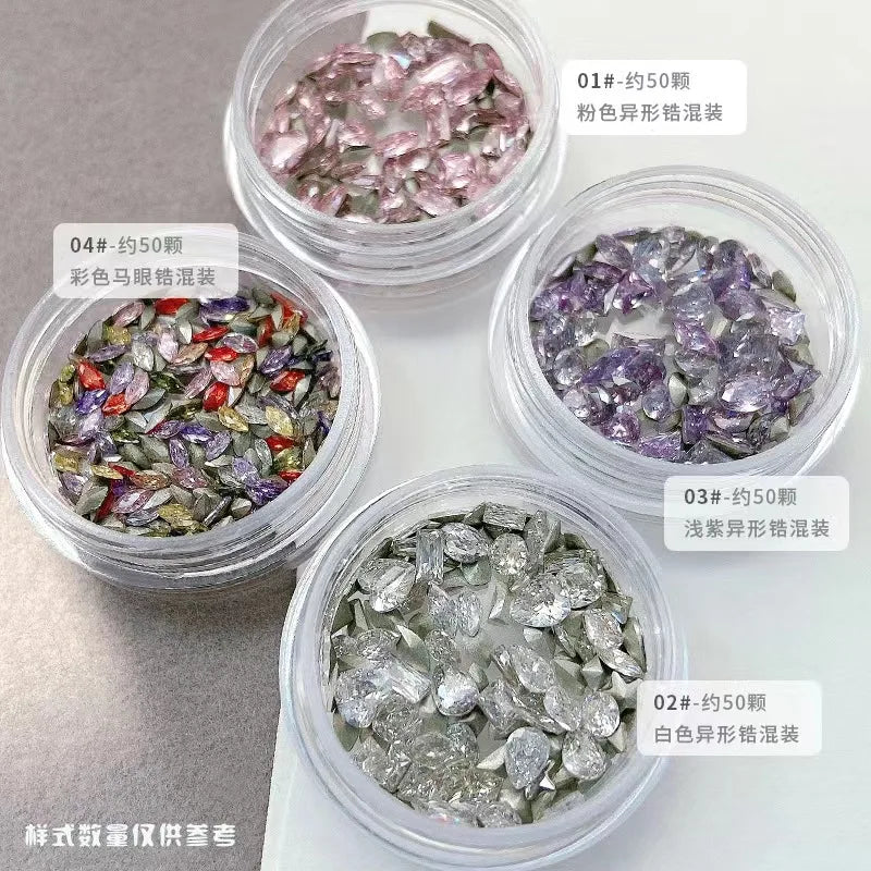 Mini Zircon Diamond Nail Art Jewelry Colorful Decoration Qme