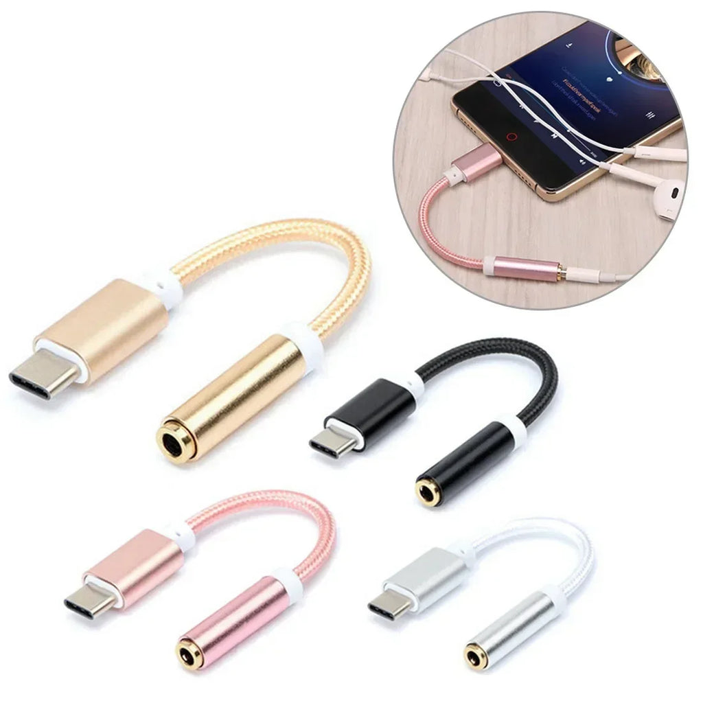 10pcs USB Type C To 3.5mm Audio Jack Adapter for Wired Headphones Connecting Cellphones Type C To Earphones Cable Converter Qme