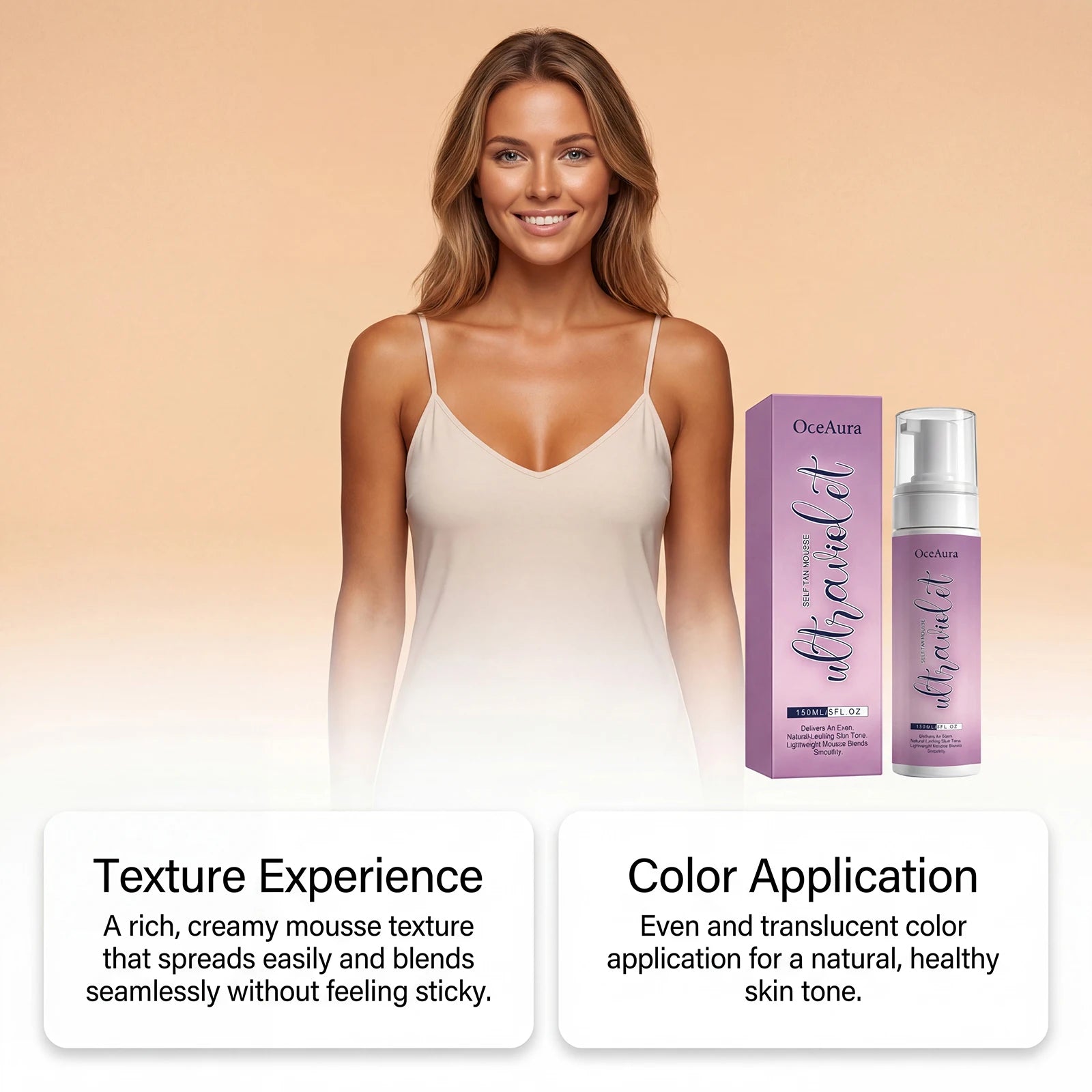 Self Tan Mousse Sunless Tanning Foam Natural Bronzing Sunless Tanner for Body Instant Glow Moisturizing Foam Help Darken Glowing Qme