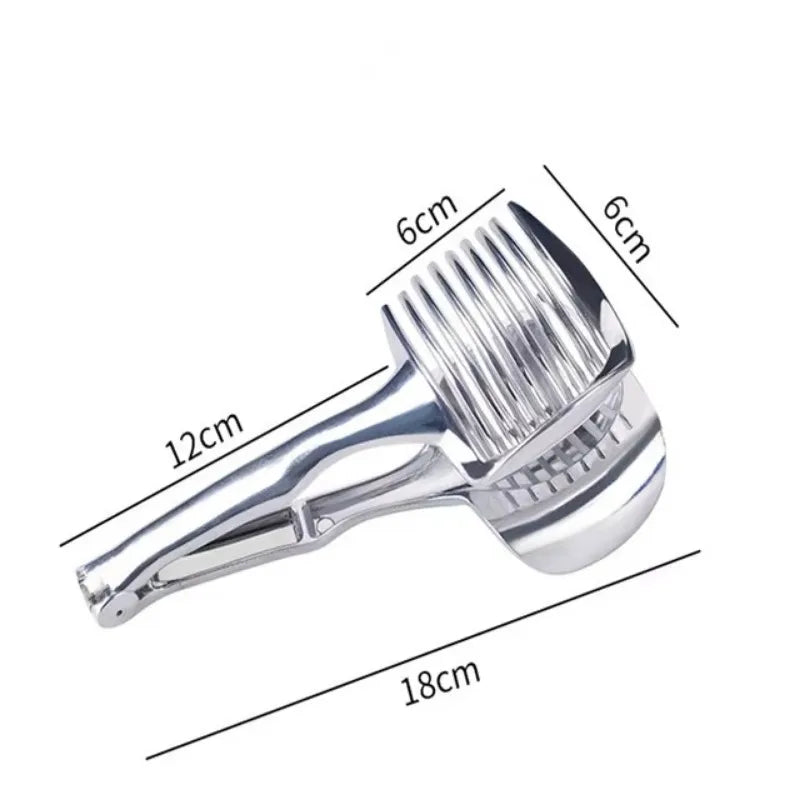 Stainless Steel Kitchen Handheld Orange Lemon Slicer Tomato Slicer Onion Slicer Home Kitchen Supplies Bar Beverage Fruit Slicer Qme