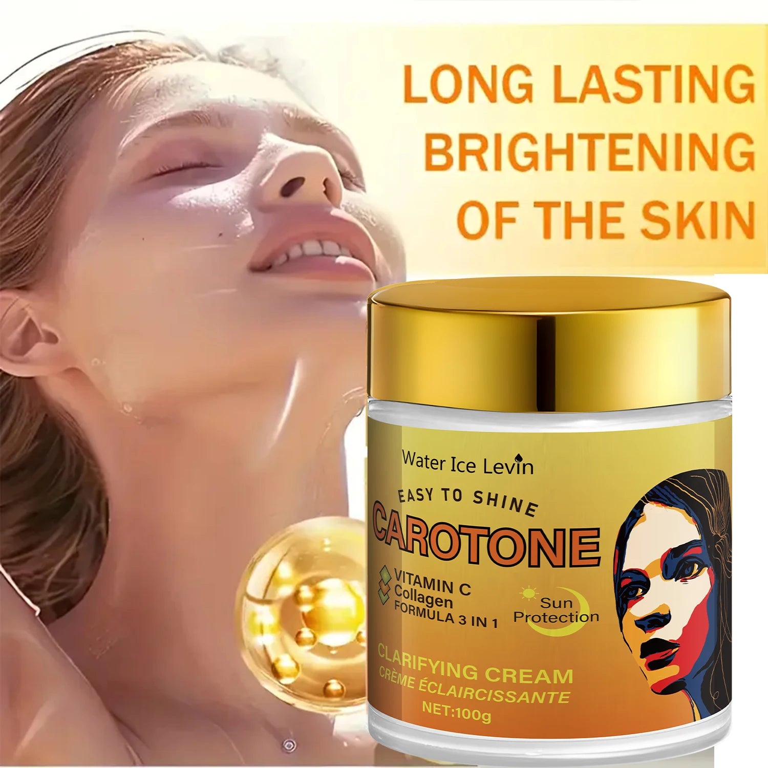 With Vitamin C + Collagen & sun protection for clarifying, long-lasting skin radiance. 100g Qme