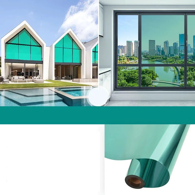 Household one-way mirror thermal insulation and sun protection glass film window balcony privacy protection window film sticker Qme B 40x100cm