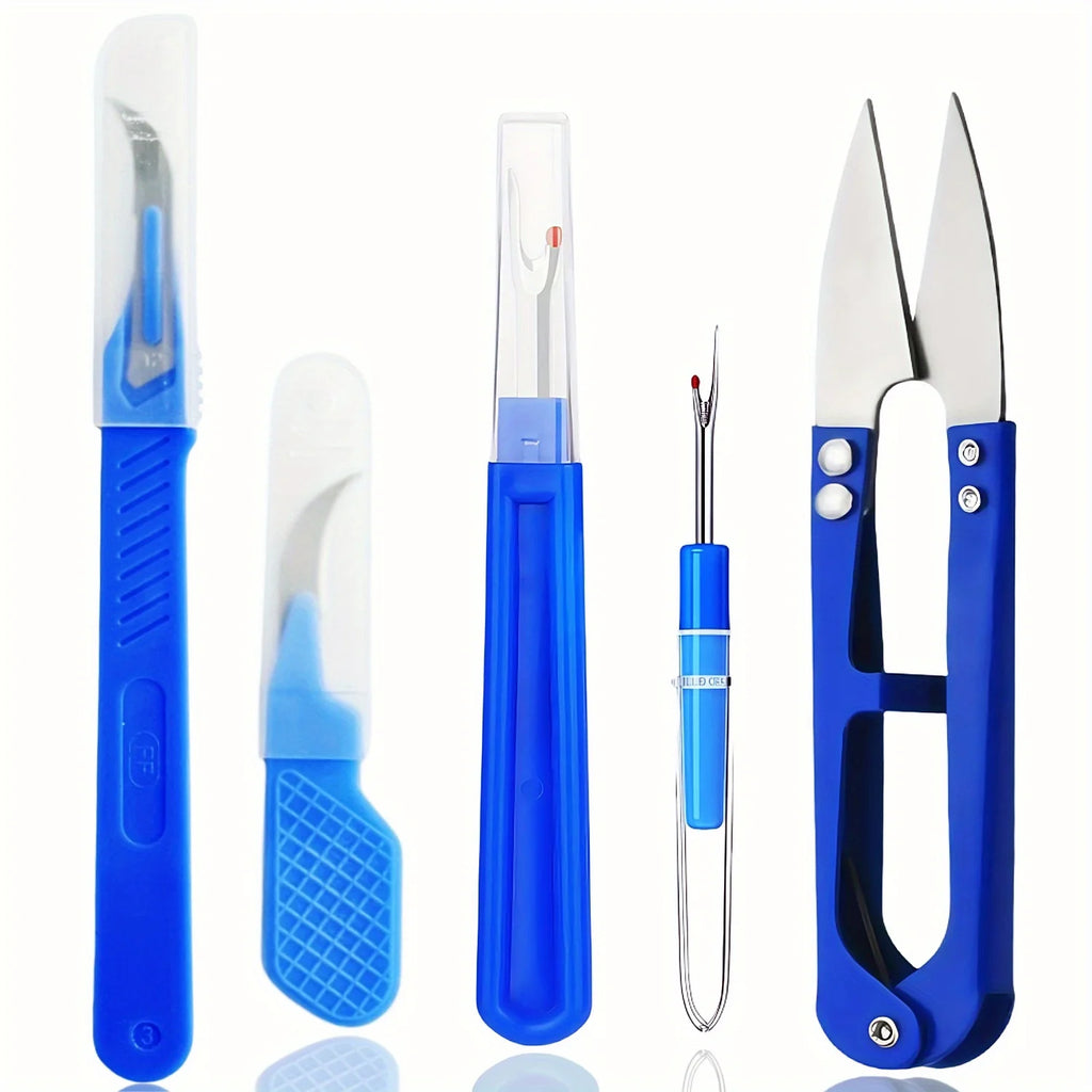 5 pieces of blue sewing tear machine kit, including thread tear machine, suture tear machine, and scissors for removing stitches Qme