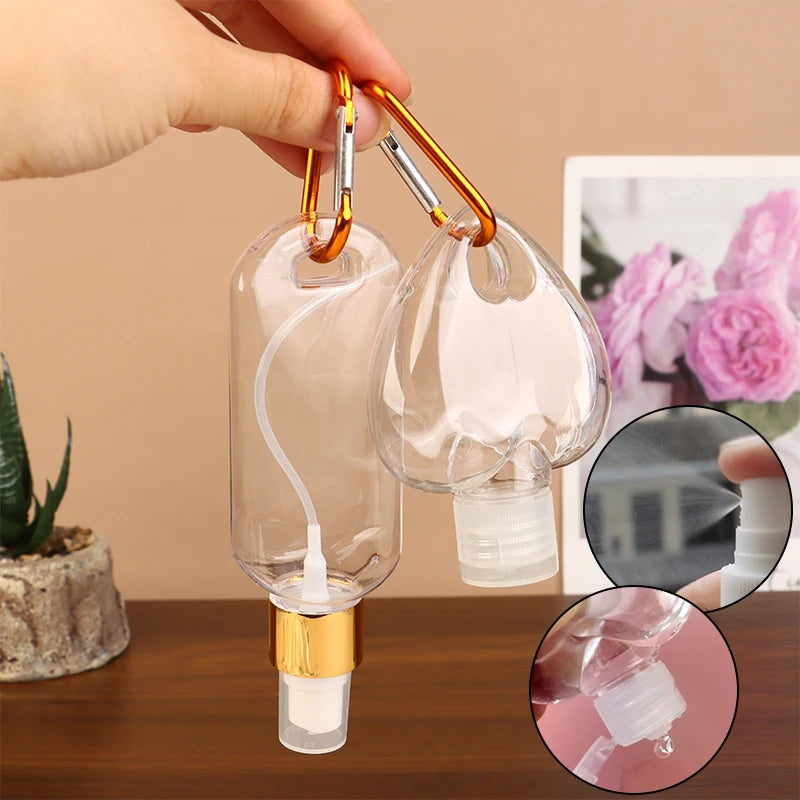 Travel Bottles Carabiner Hook Flip-cap Containers Lotion Perfume Qme