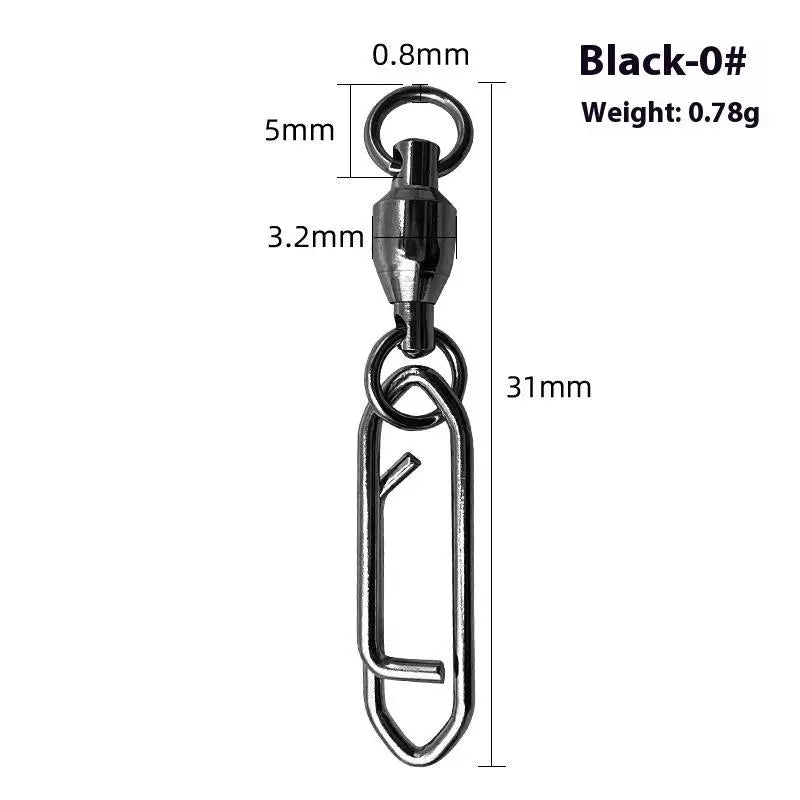 Fishing Rolling Swivel Power Clips Quick Change Snap Swivels Qme 0 Black