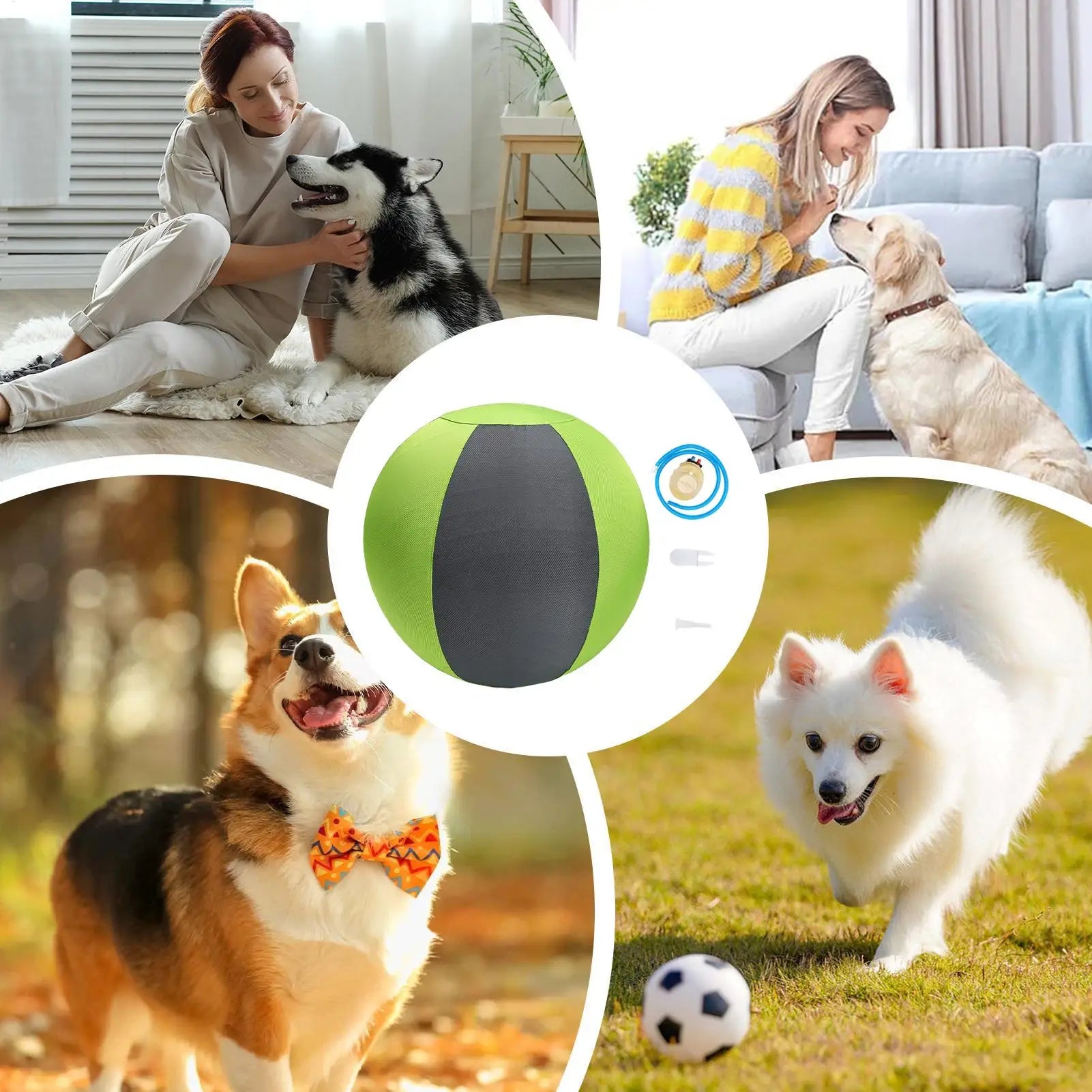 Herding Ball for Dogs Inflatable Puppy Playing Giant Dog Ball Toy for Pet Parents Animal Lovers Trainers Backyard Lawn Garden Qme