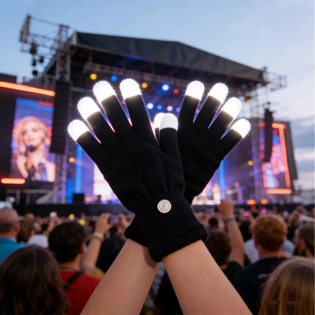 Light Up Gloves 7-Colors Adjustable Cool Costume Mittens LED Gloves for Boys for Performance Christmas Boy Stocking Stuffers Dad Qme