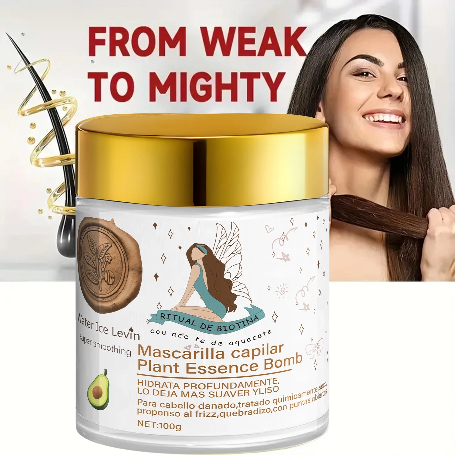 Plant-Based Essence Hair Mask, Moisturizing and Repairing Care, Leaves Hair Silky Smooth, Enhances Vitality and Shine Qme