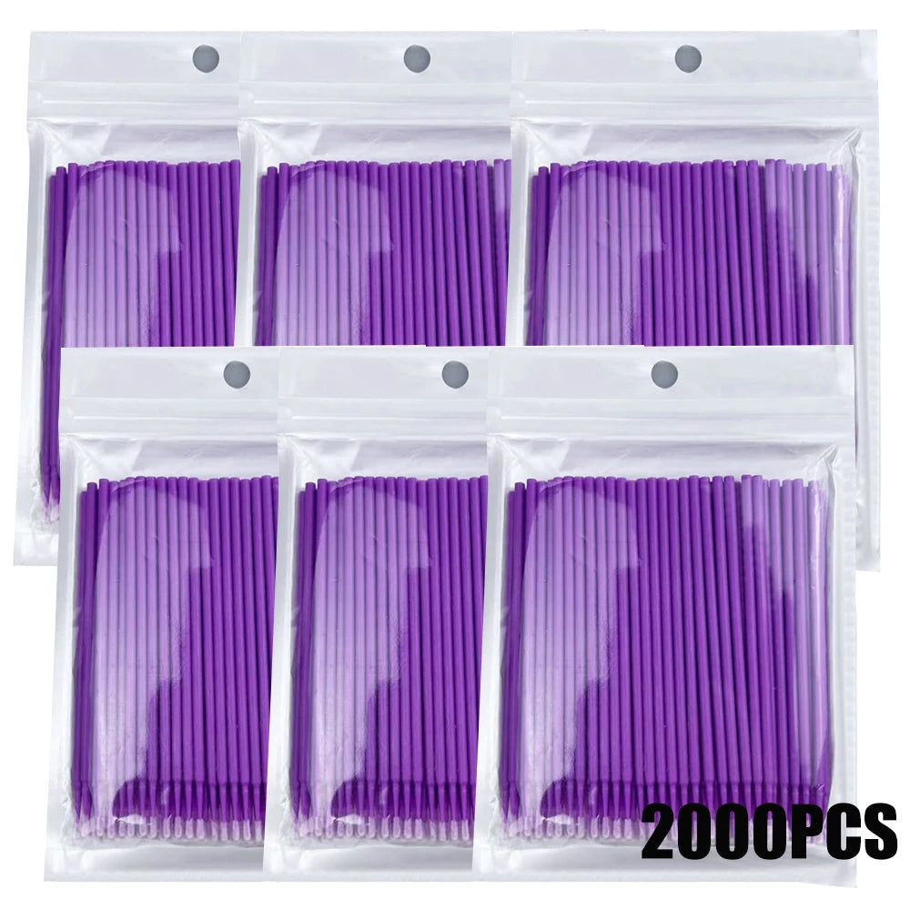 300/2000pcs Disposable MicroBrush Eyelash Extension Brushes For Makeup Nail Art Individua Applicator Lash Cleaning Removing Tool Qme 2000pcs Purple