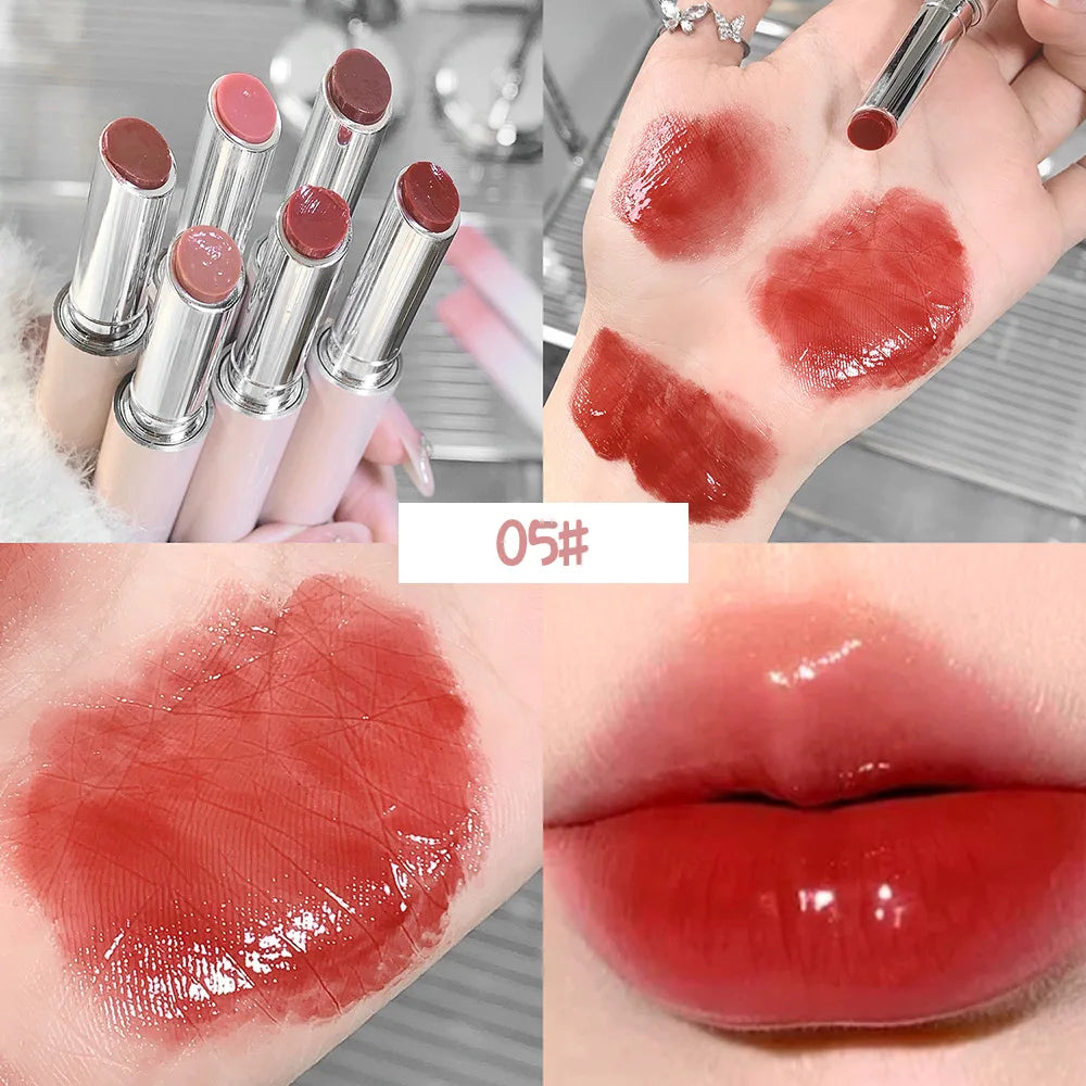 Snowy Design Solid Watery Lipstick Mirror Moisturizing Nourishing Lip Qme GX1120-5