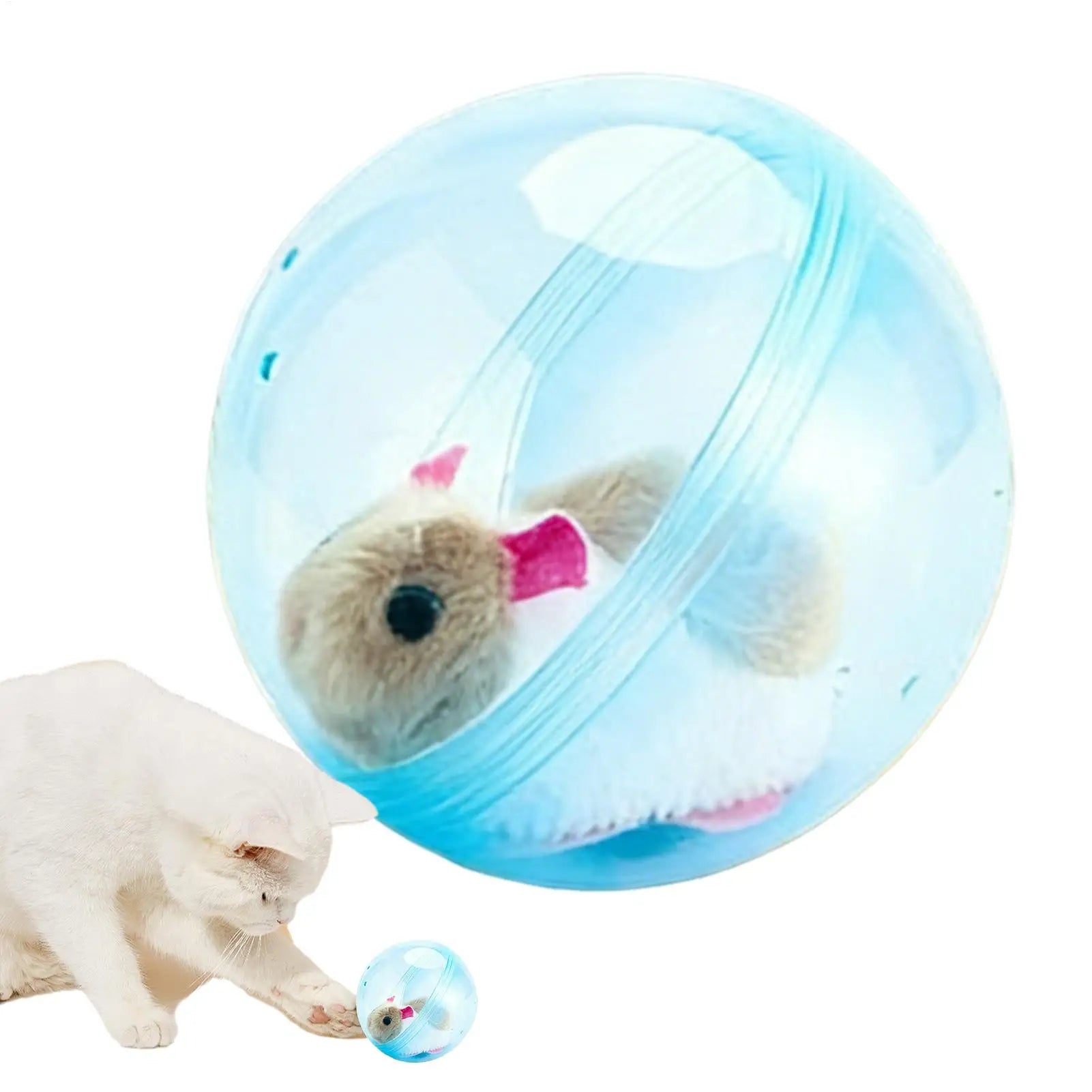 Interactive Plush Toys Automatic Rolling Ball Hamster Realistic Electric Pet for Cat Dog Bunny Child Girl Boy House Playroom Qme