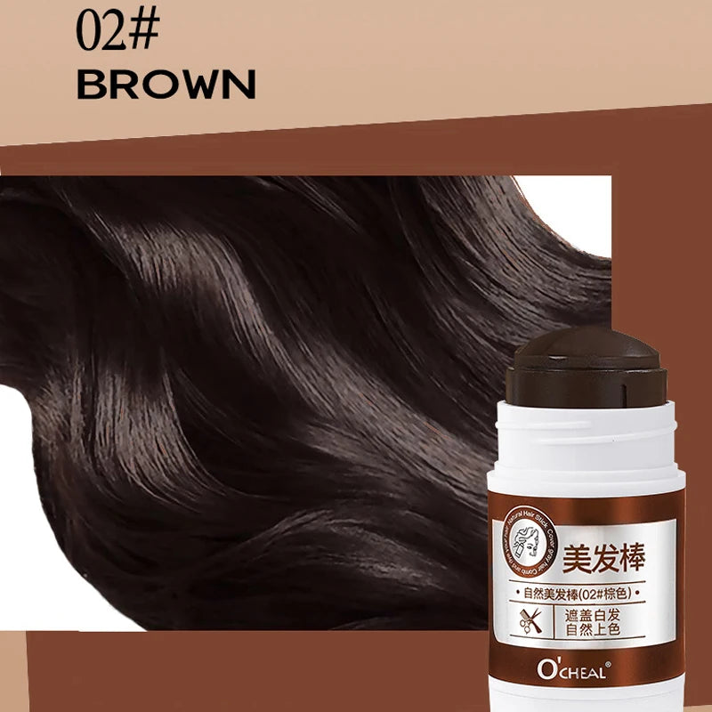 Waterproof Hair Wand Long-lasting Dye Retention Suitable All Types Qme 02 BROWN