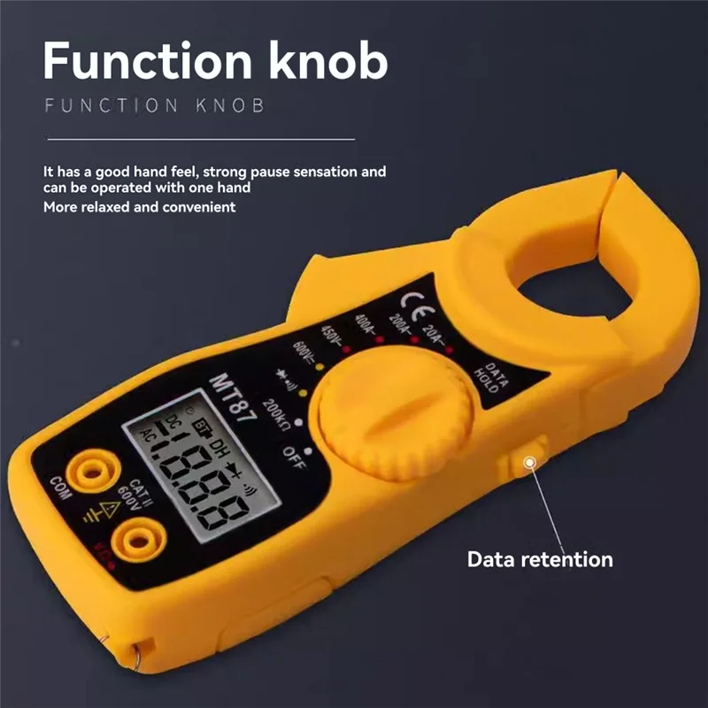 A02F-MT87 Ammeter Resistance Tester For AC Current Measurement With High-Definition Digital Display Qme As Shown