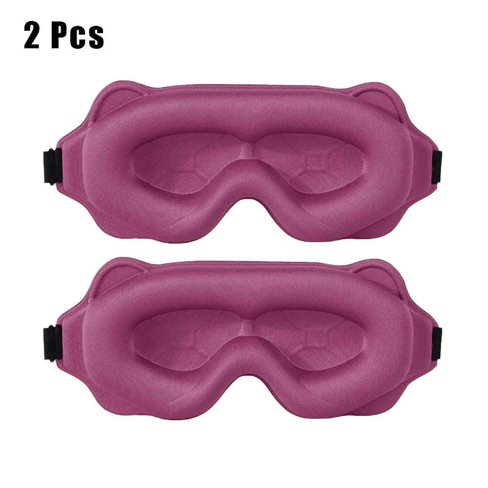 3D Sleeping Mask Block Out Light Sleep Eyes Soft Aid Eye Travel Qme 2 pieces Rose