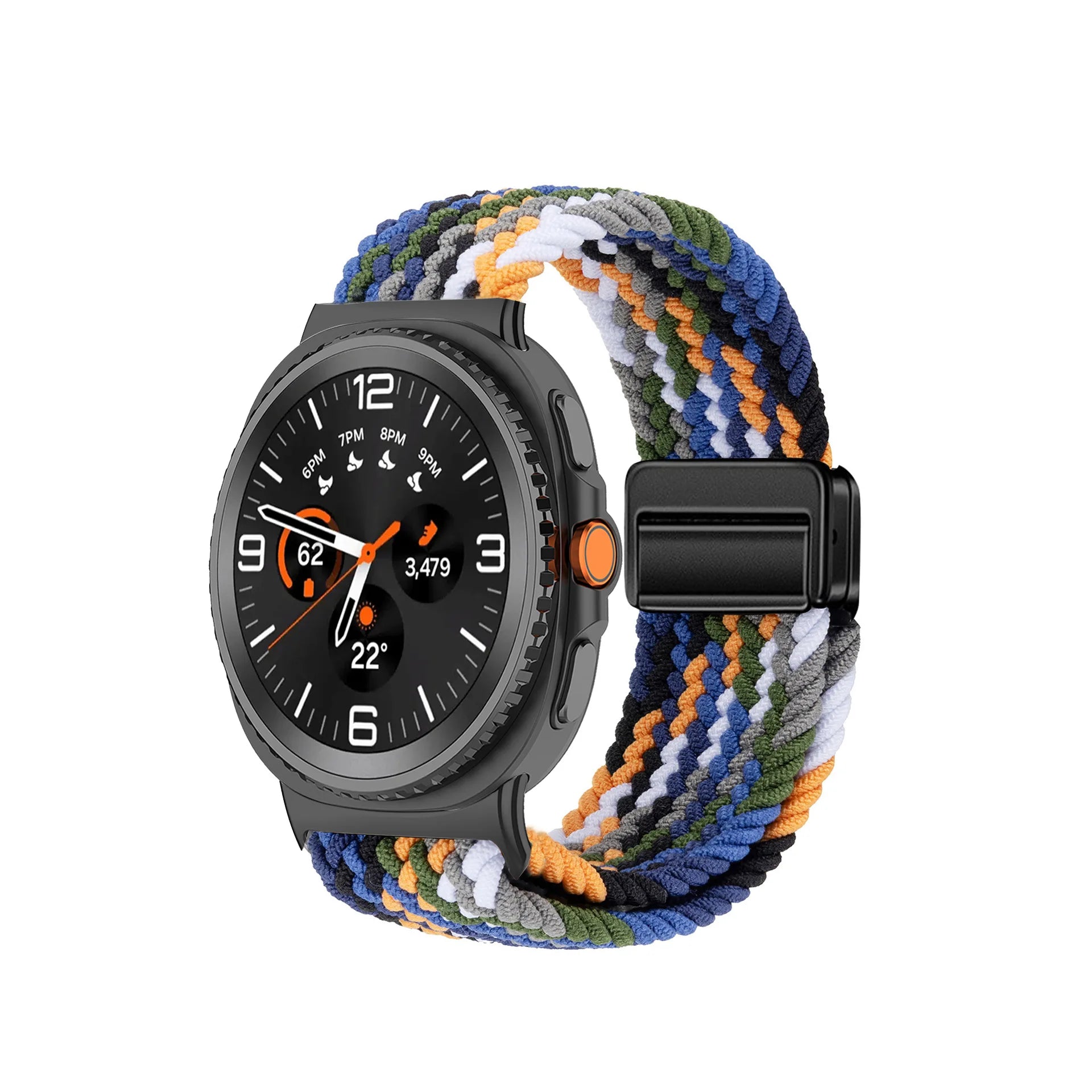 B Built-in Magnetic Nylon Braided Watch Strap For Samsung Galaxy Watch 8 Watch 9, Adjustable Breathable Sports Replacement Band Qme cowboy Samsung watch9 8