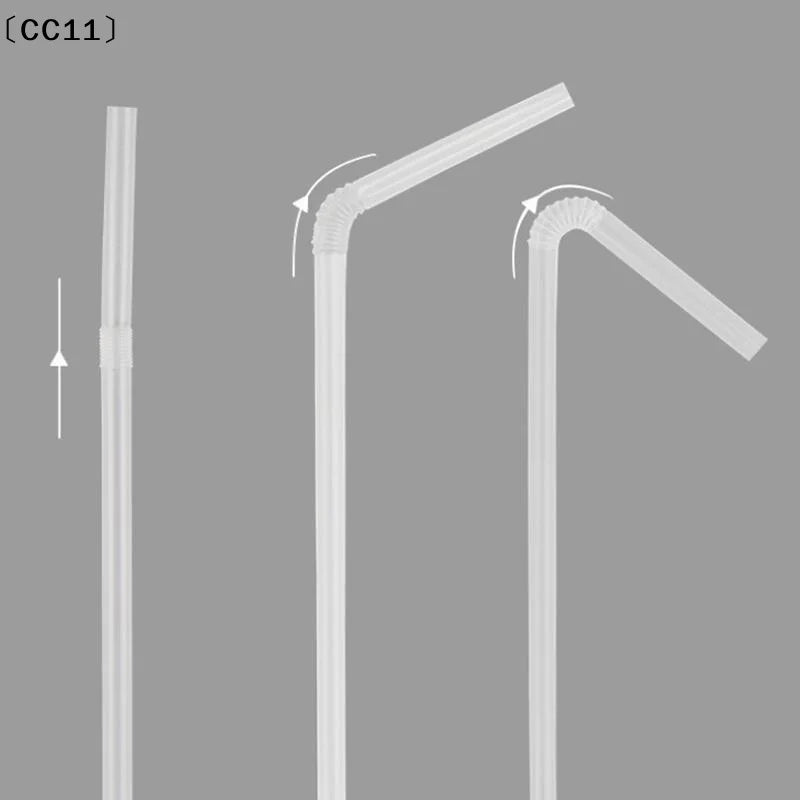 100 300 Disposable Drinking Straw Transparent Plastic Milk Smoothie Qme