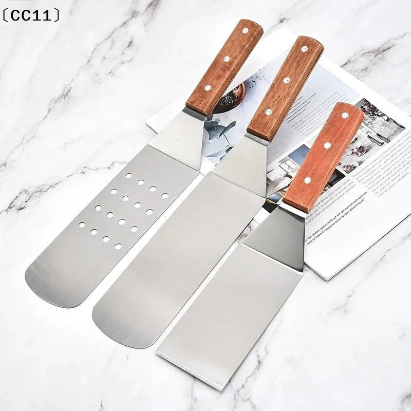Stainless Steel Spatula Grill Scraper Non Stick Durable Barbecue Qme