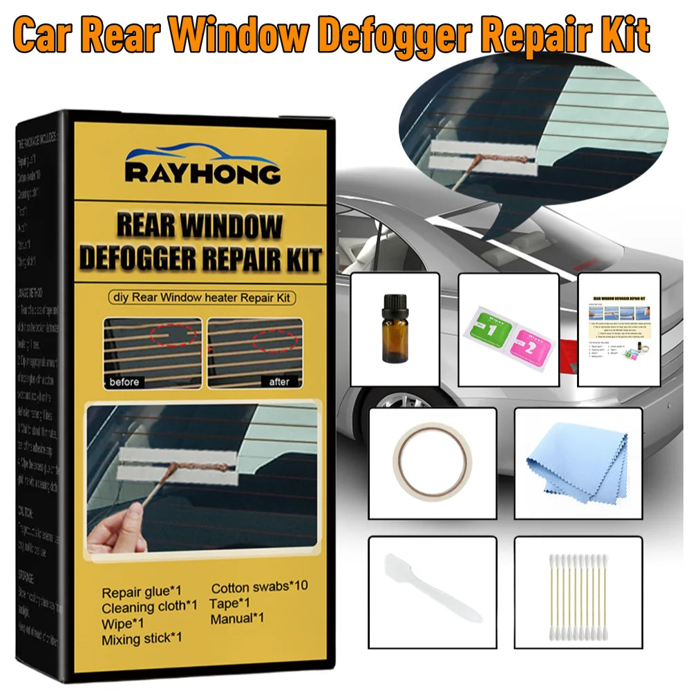 Car Rear Window Defogger Repair Kit DIY Quick Repair Scratched Broken Defroster Fix Heater Glass Lines Defroster Accessories Qme