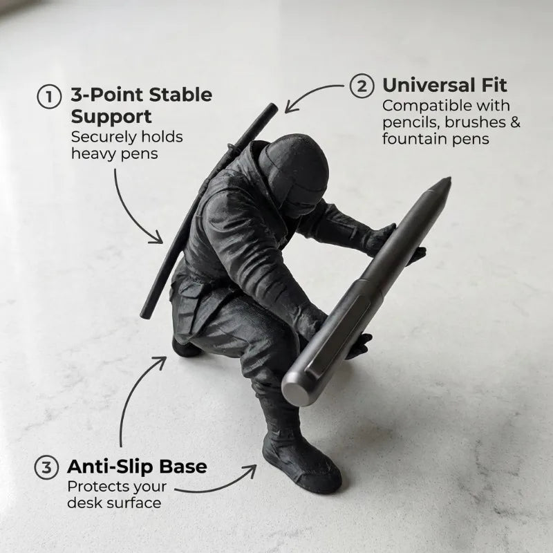 Funny 3D Printed Ninja Pen Holder Personalized Desktop Decor Qme