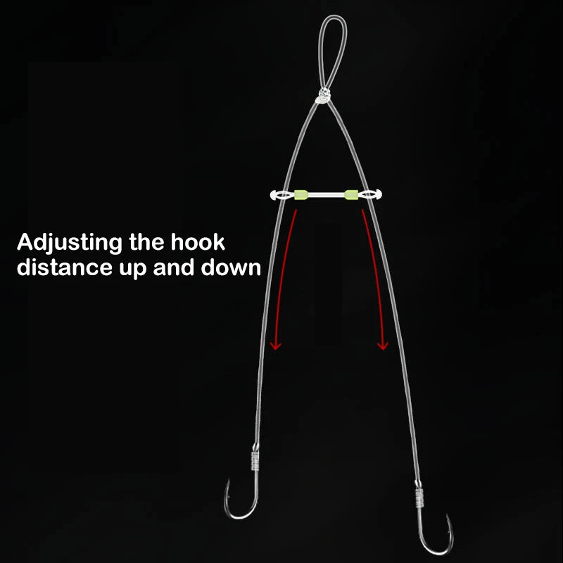 Double Fishhook Fixed Distance Splitter Fishline Separator Connector Qme