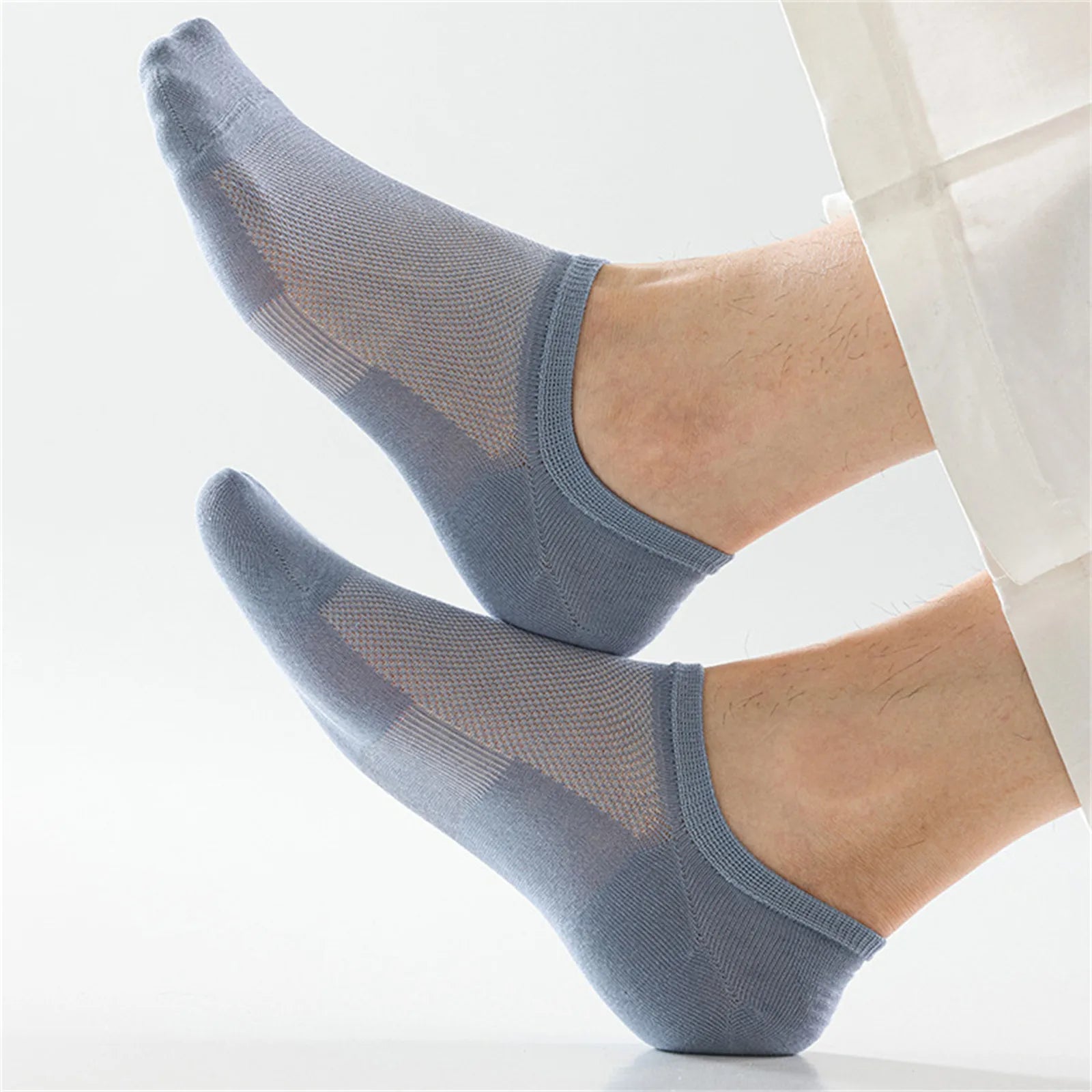 Men's Thin Mesh Boat Socks Non-slip Cotton sweat-absorbent and Odor-resistant Casual Low Cut Socke Sports Breathable Socks Qme