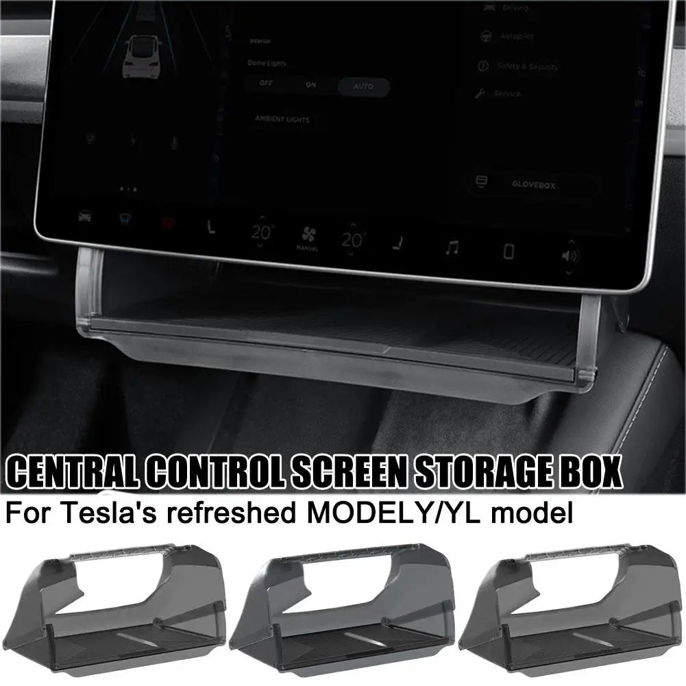 For Tesla Model Y Juniper Model 3 Highland 2025 2026 Under Screen Hidden Storage Box Behind Screen Center Console Organizer Case Qme