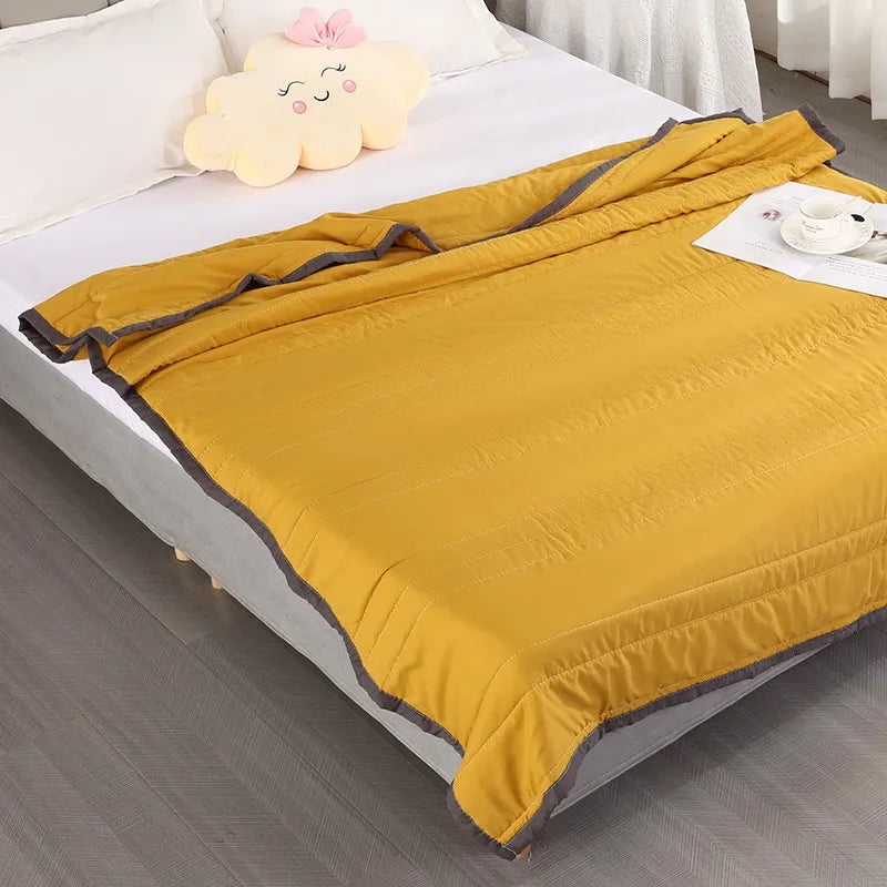 Summer Cooling Blanket for Bed Flannel + Ice Fiber Thin Blankets High Quality Cool But Not Ice Throw Blanket Napp Blankets Rest Qme