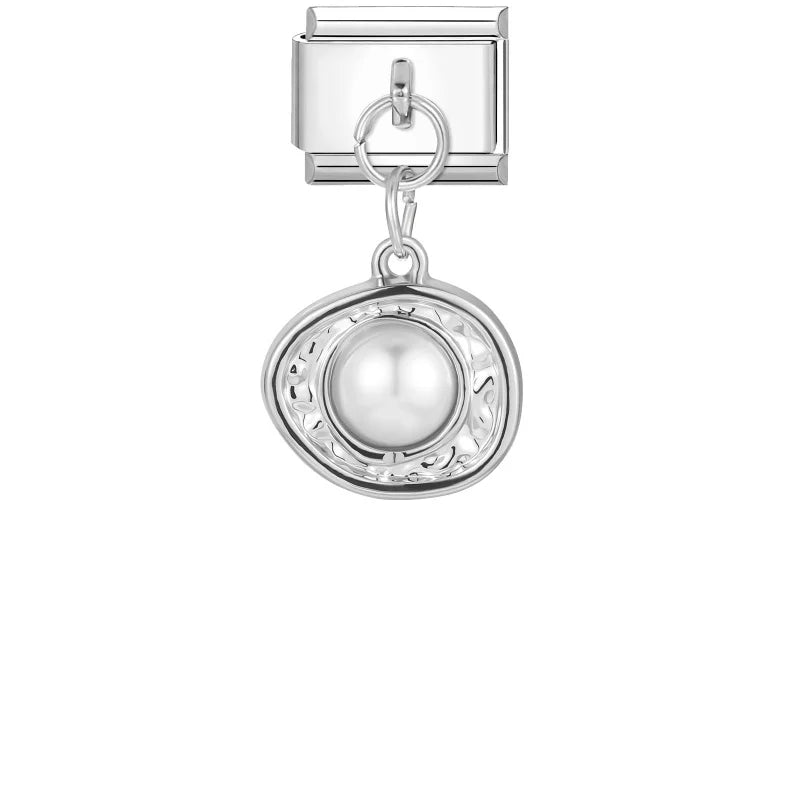 New 2026 Fashion Sweet Pink Moon Star Butterfly Pendant Italian Charm Links Fit 9MM Stainless Steel Bracelet DIY Making Gifts Qme Style 1