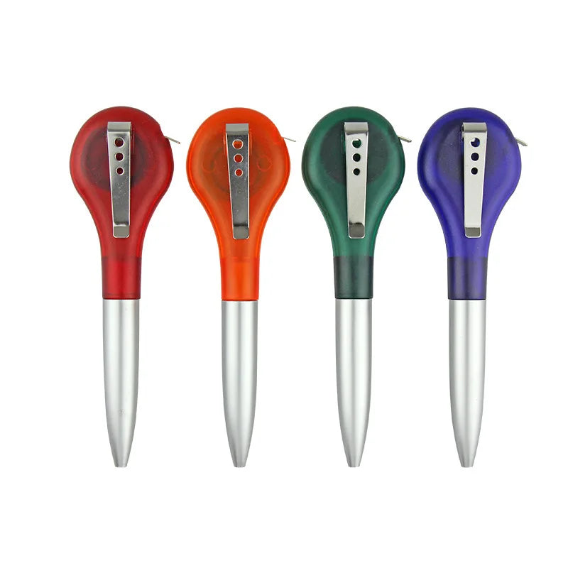 Creative 2-in-1 Ballpoint Pen & Retractable Tape Measure, 0.7 mm Blue Ink for Writing Comfort, Back to School Pens Qme mix 4 colors