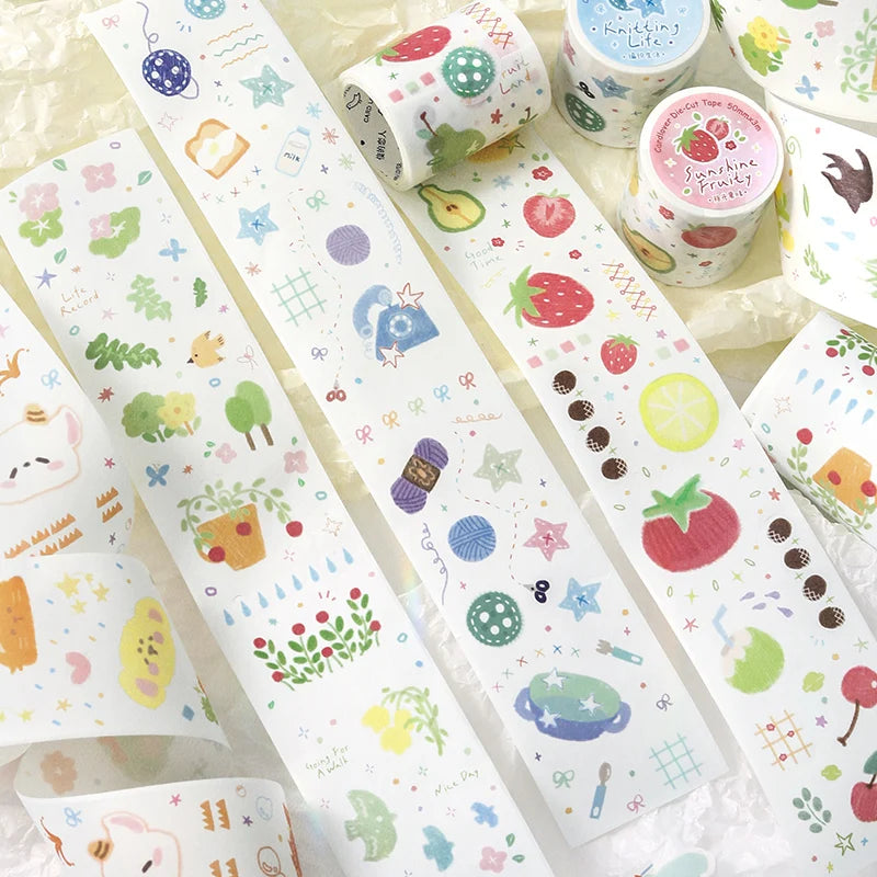 5x300cm Creative Fruit Dream Washi Tape for Collage Junk Journal Scrapbooking diy Card Decoration Masking Tapes Stickers Qme