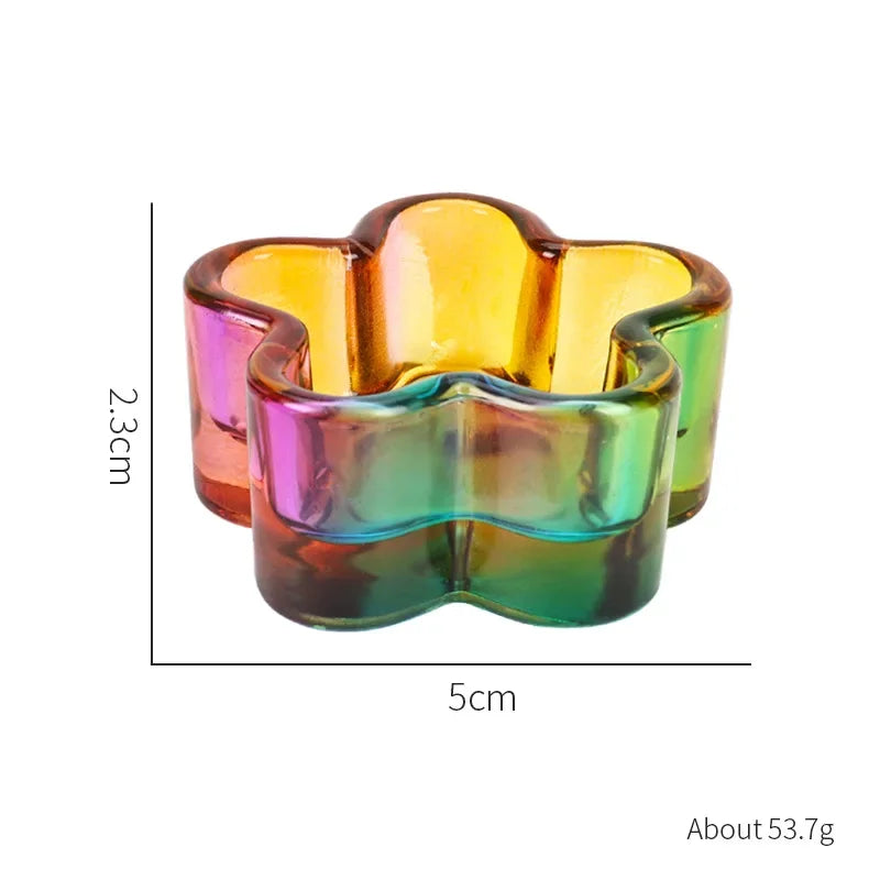 Acrylic Powder Liquid Crystal Glass Cup Aurora Colorful Cup Nail Brush Washing Mug Nail Art Tools Liquid Powders for Mixing Bowl Qme flower type