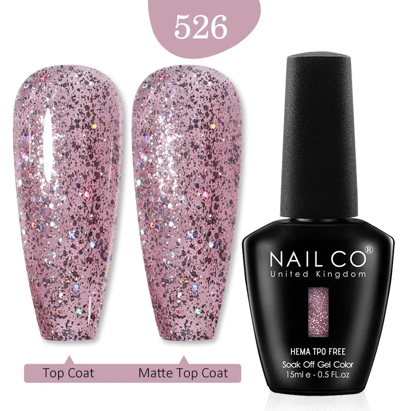 NAILCO Glitter Reflective Series Gel Nail Polish Nails Art Semi Qme 526