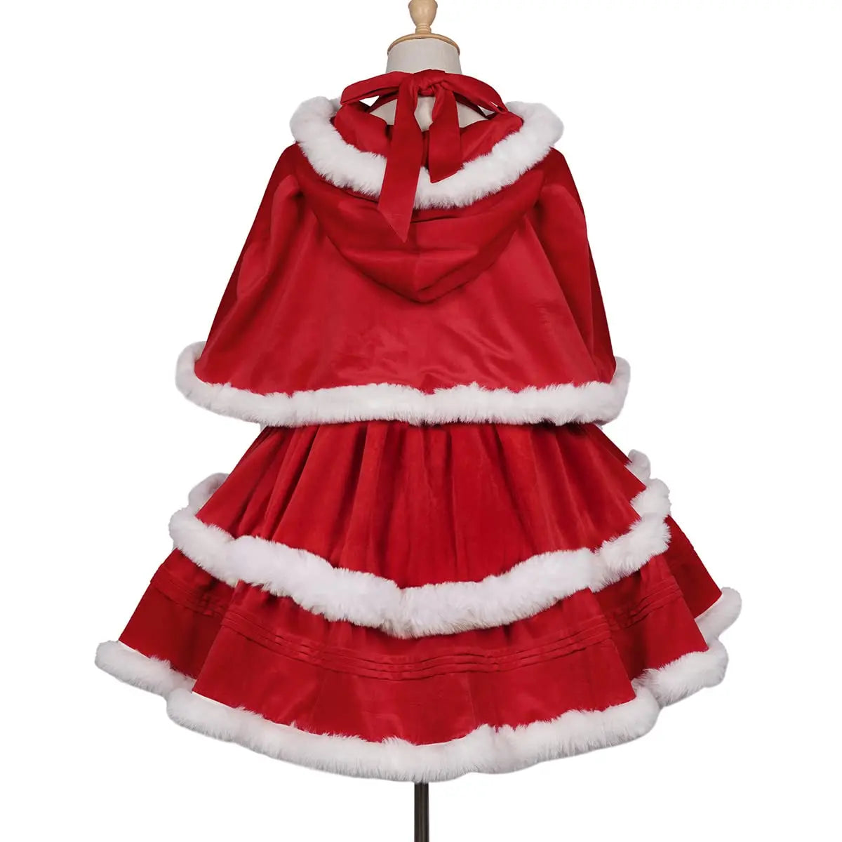 Womens Christmas Dresses Santa Christmas Outfits Cute Lolita Dress Red Green Purple Xmas Halloween Cosplay Costume For Adult Qme