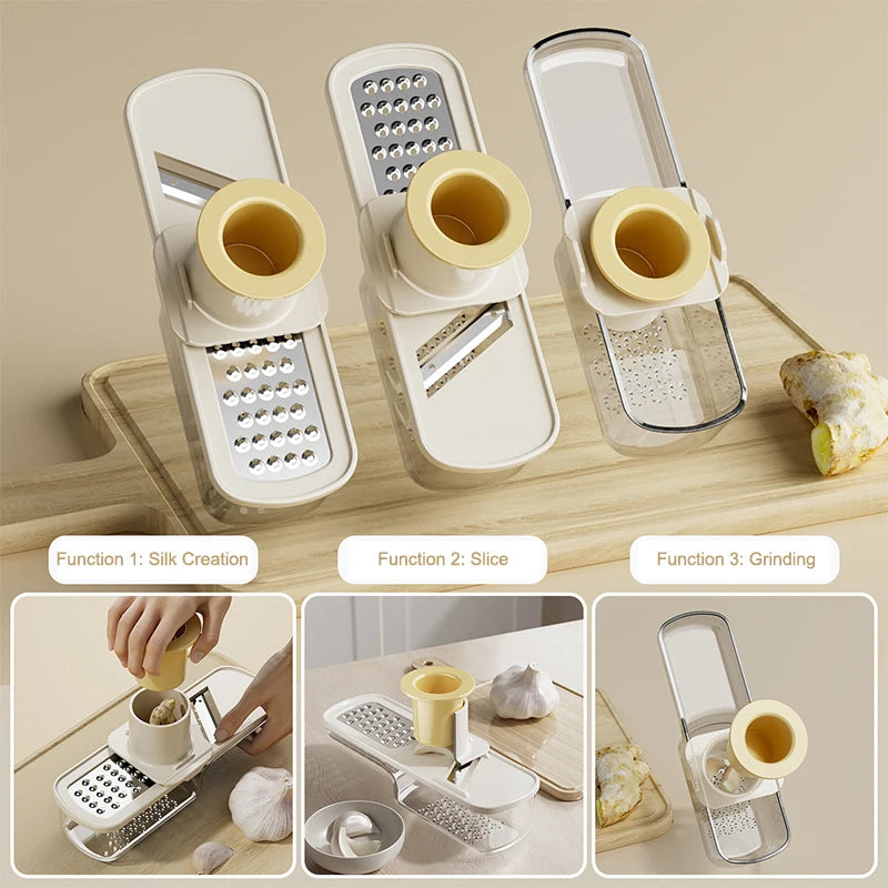 Mini Garlic Grinder Chopper Food Processor Tool Press Spices Cooking Qme