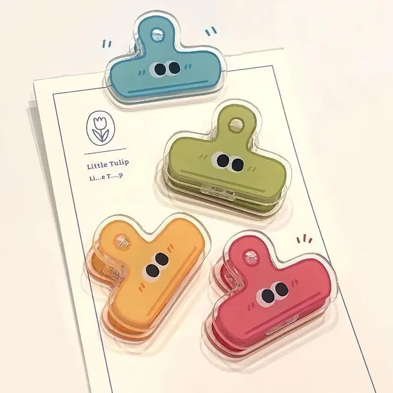 Cartoon Big Eye Binder Clips Cute Vibrant Assorted Colors Bulk School Qme