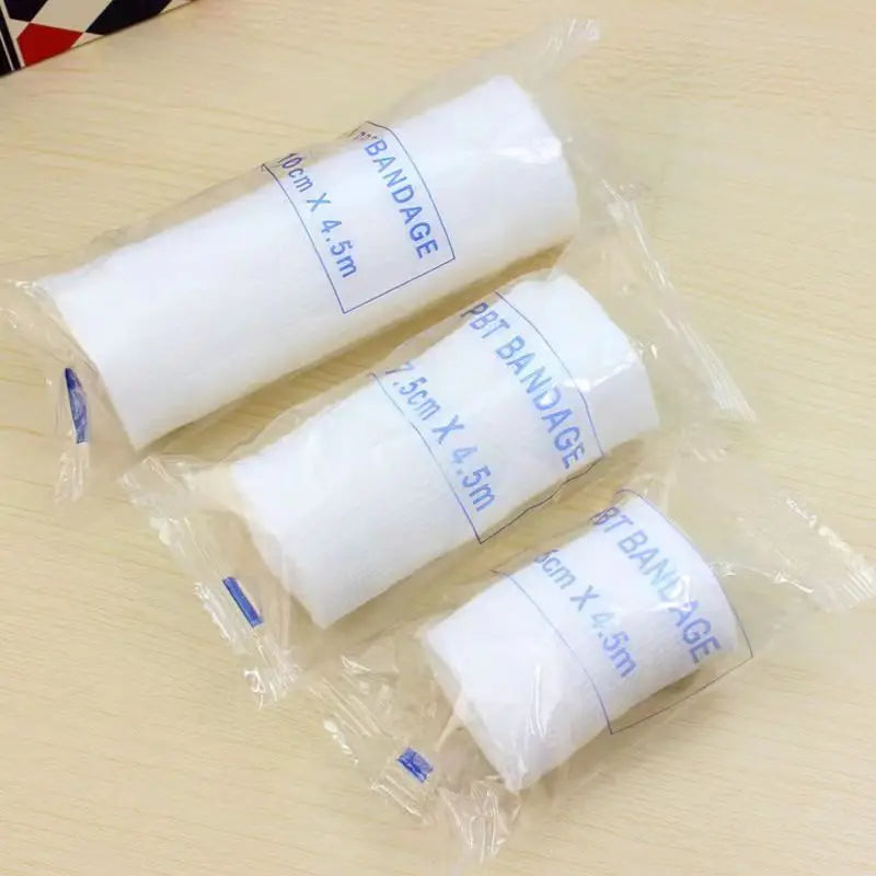 Elastic Bandage, Skin Friendly, Breathable, First Aid Kit, Gauze Wound Dressing, Medical Nursing Emergency Care, Cotton PBT Qme 50pcs 5cm 4.5m