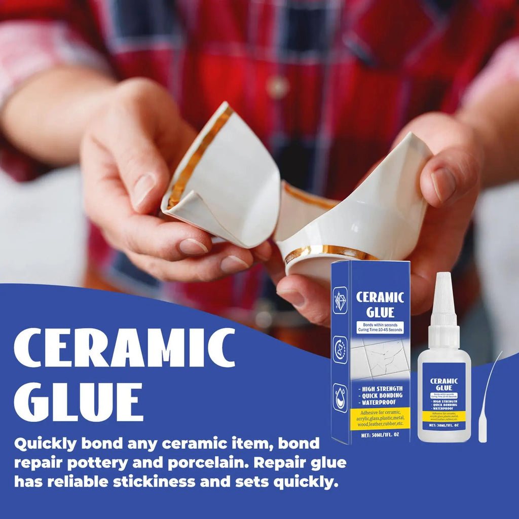 Ceramic Repair Glue Ceramic Sealant Pottery Glue Waterproof 30ml Glass Glue DIY Crafts Strong Adhesive Clear Glue for Pottery Qme