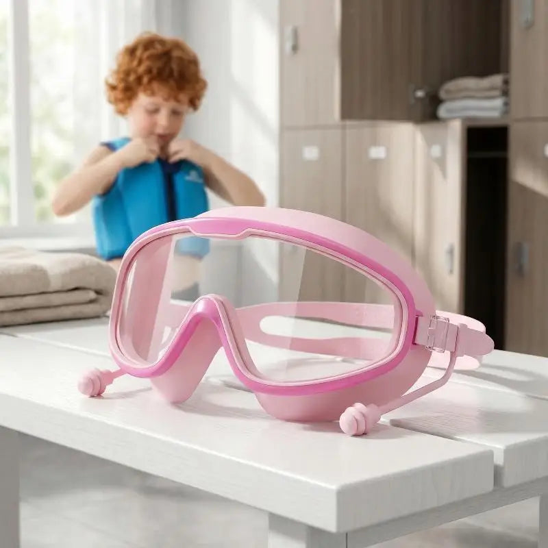 Kids Swimming Goggles Big Frame HD View Anti-fog Waterproof Qme