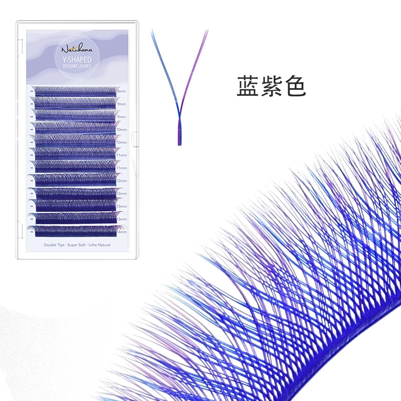 NATUHANA Brown YY Shape Individual Lash Clusters Soft PBT Colored Qme