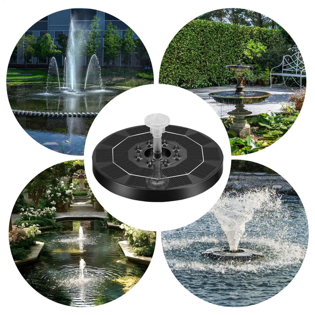 Solar Bird Bath Fountains With Colorful LED Lights 6 Nozzles 1500mAh Solar Water Fountain Outdoor For Patio Yard Outdoor Garden Qme