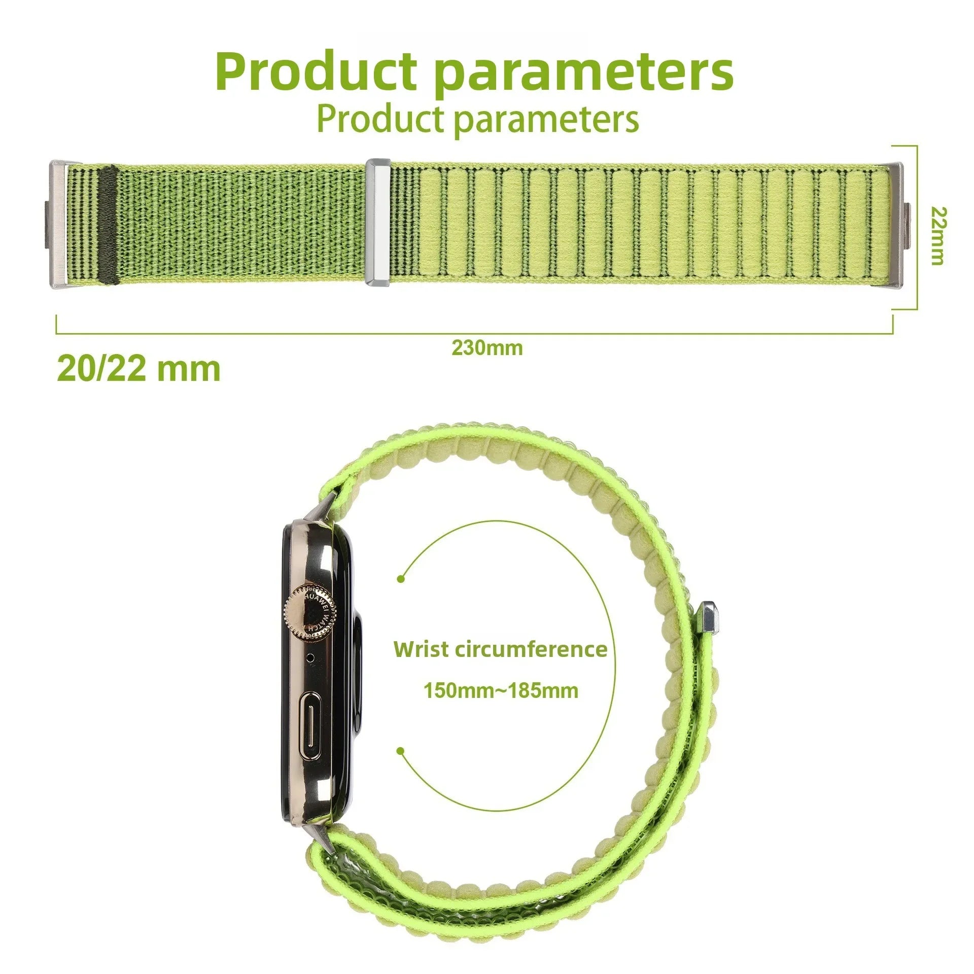 A Adjustable Breathable Nylon Woven Watchband with Stylish Metal Buckle for Huawei Watch Series - Replacement Wrist Band Qme