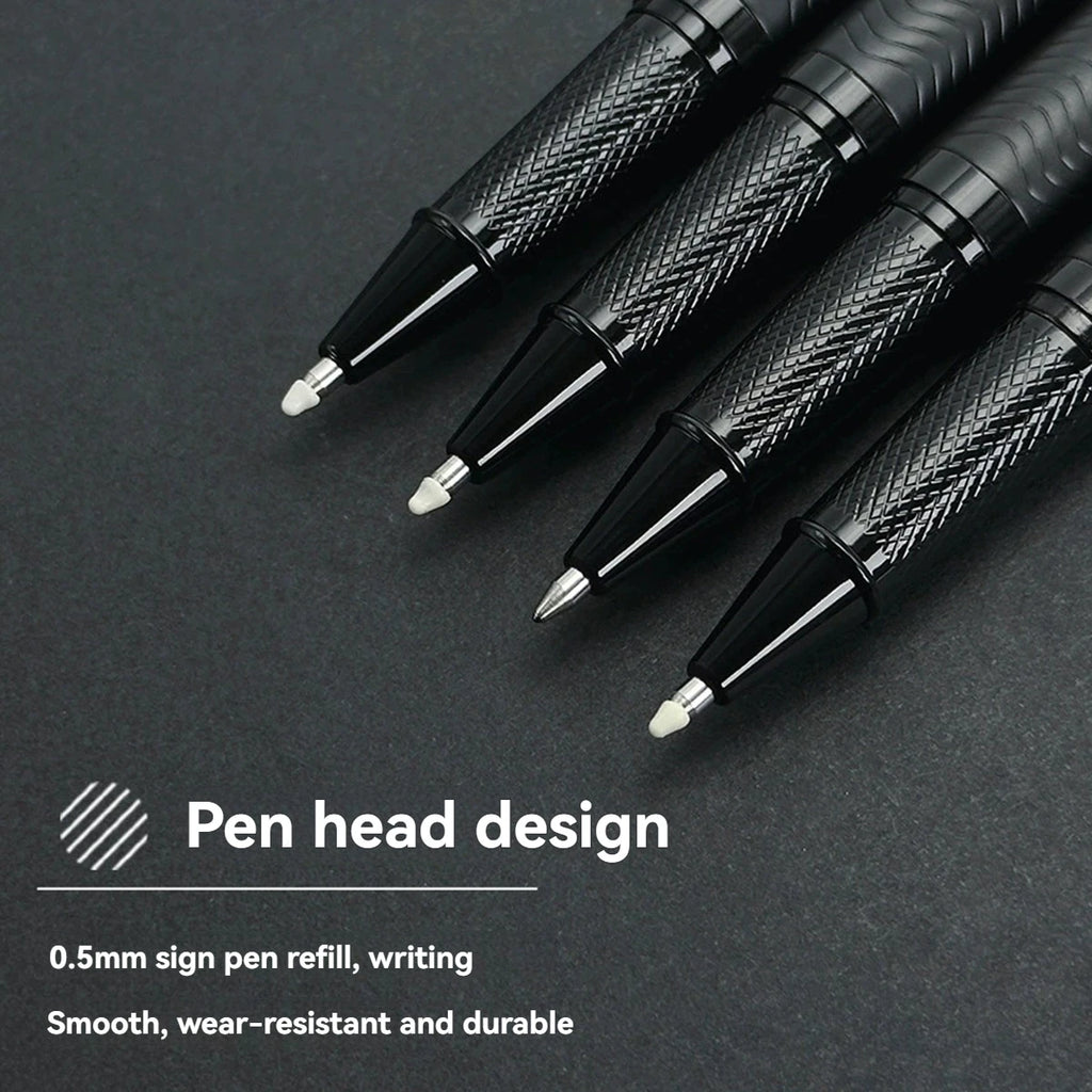 Advanced Business Metal Gel Pen With Black Finish Medium Point 0.5mm Black Ink,Durable,For Office,Professional Design Qme