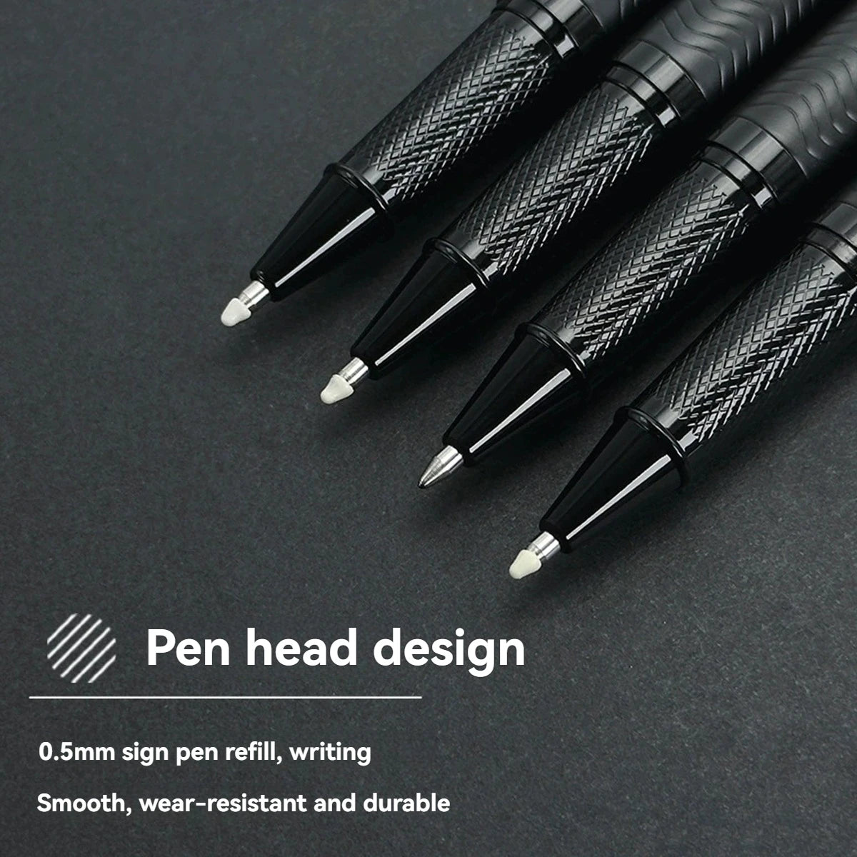 Advanced Business Metal Gel Pen With Black Finish Medium Point 0.5mm Black Ink,Durable,For Office,Professional Design Qme