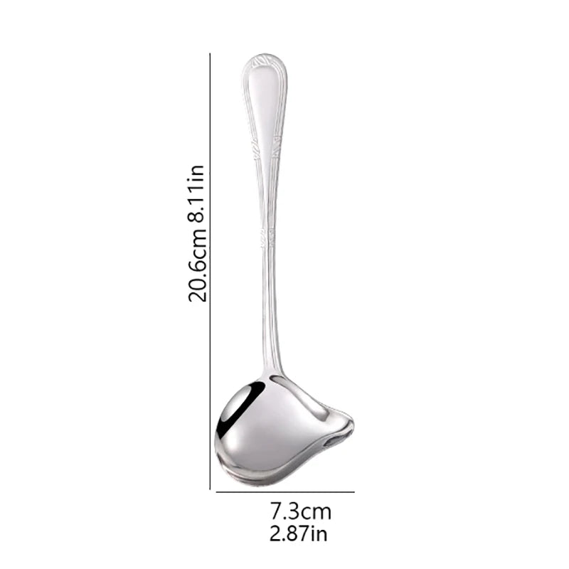 Stainless Steel Long Handle Sauce Serving Spoons Soup Ladle Spout Qme one size