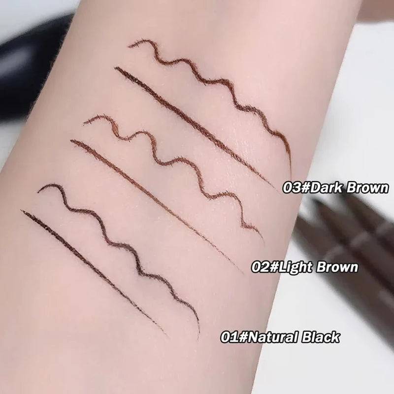 Ultra-fine Liquid Eyeliner Skinny Curved Brushwork Long lasting Waterproof Anti Shake Fast Drying Slim Enlarged Eyes Qme