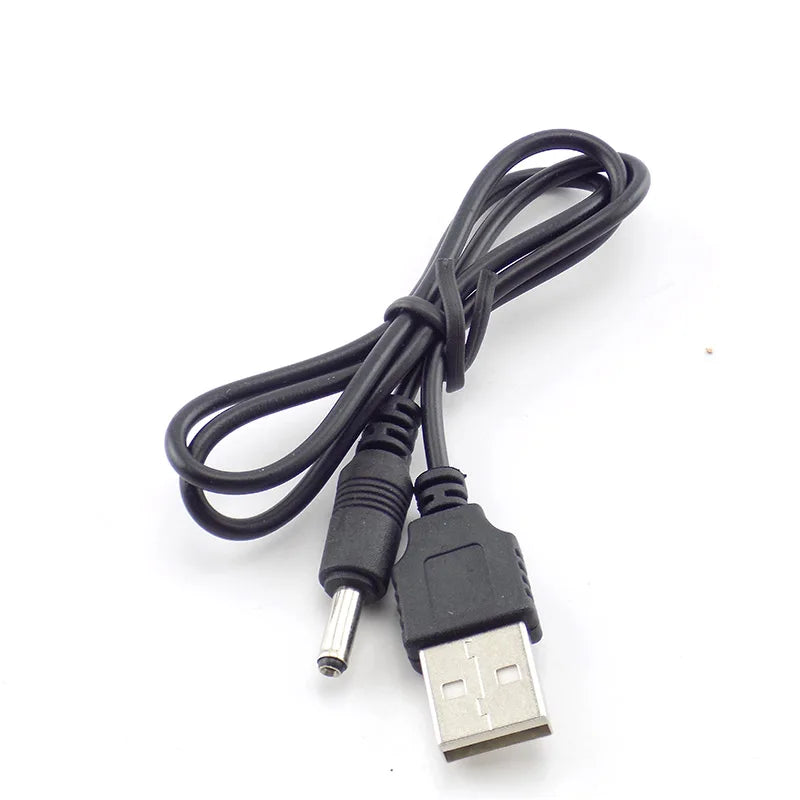 ESCAM 3.5mm Mirco USB Charging Cable DC Power Supply Adapter Charger Flashlight for Head lamp Torch light Rechargeable Battery Qme