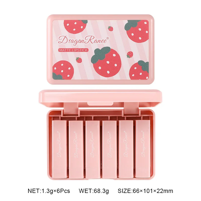 6 Colors Matte Lipstick Lipsticks Mini Waterprooflong Lasting Velvet Qme